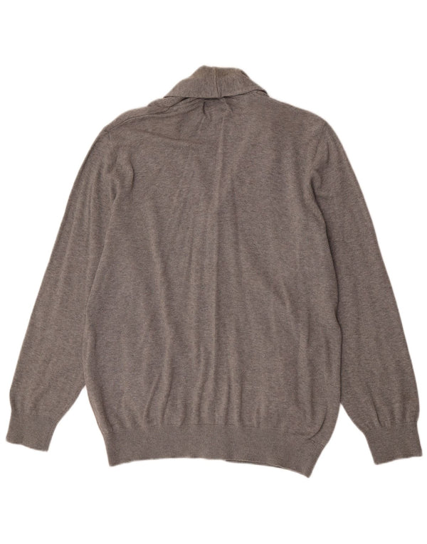 Marks & Spencer Mens Blue Harbour Cardigan Sweater Large Grey Cotton