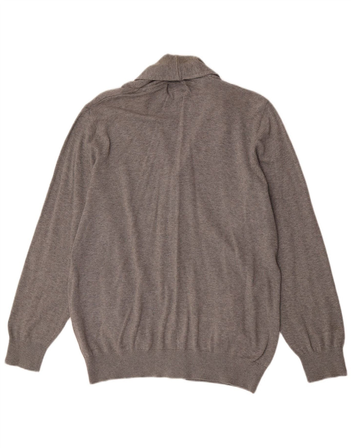Marks & Spencer Mens Blue Harbour Cardigan Sweater Large Grey Cotton