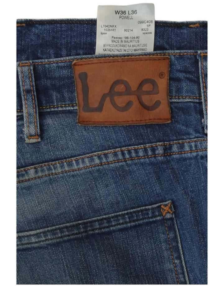 Lee Mens Powell Slim Jeans W36 L36 Blue Cotton