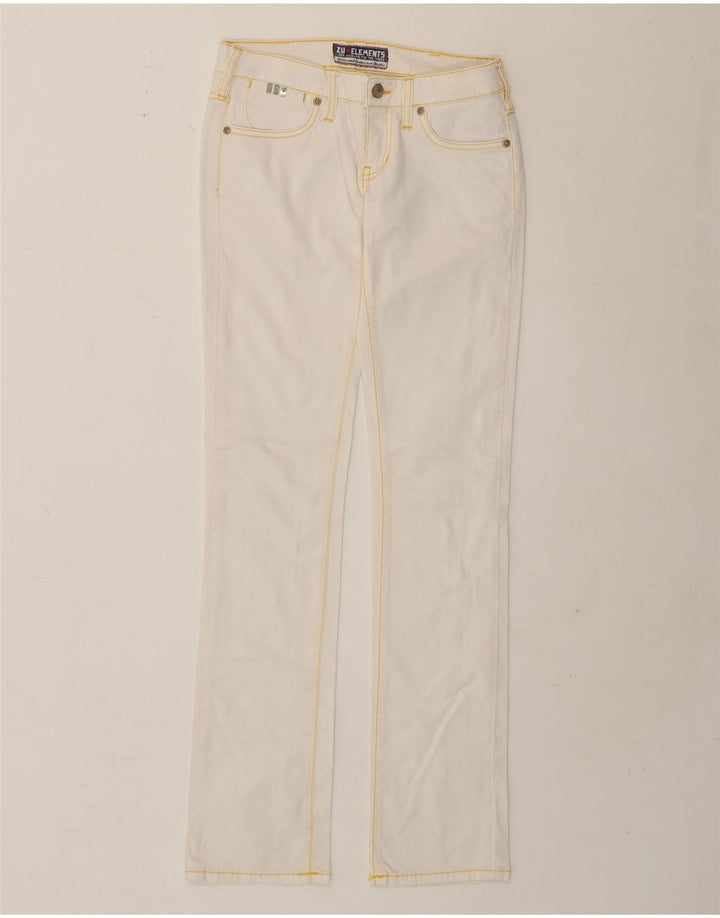 Zu Elements Womens Straight Jeans W24 L32 White Cotton