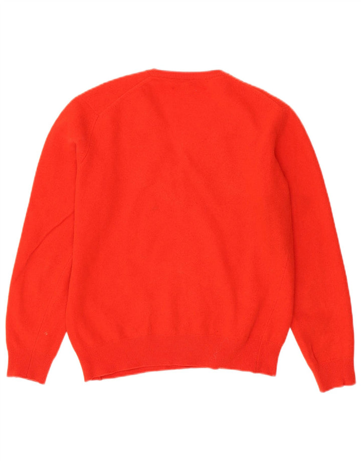 PRINGLE Womens Crop Oversized V-Neck Jumper Sweater IT 40 Small Red