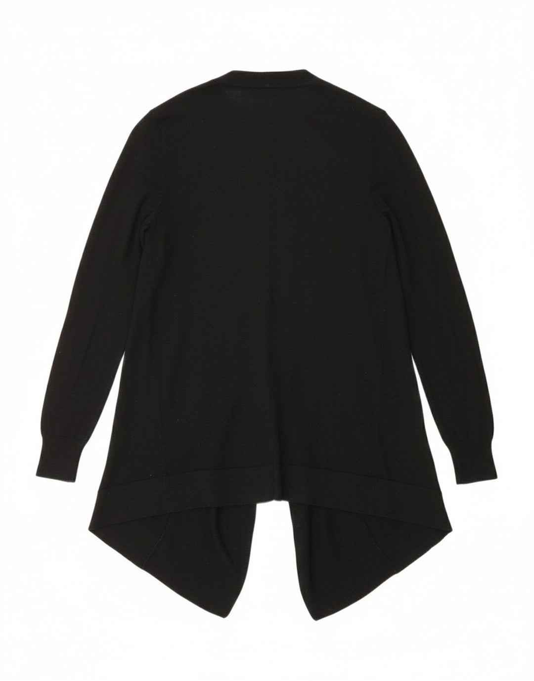 MARKS & SPENCER Womens Asymmetric Open Cardigan Sweater UK 10 Small Black