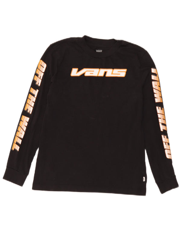 Vans Womens Graphic Top Long Sleeve UK 6 XS Black Cotton