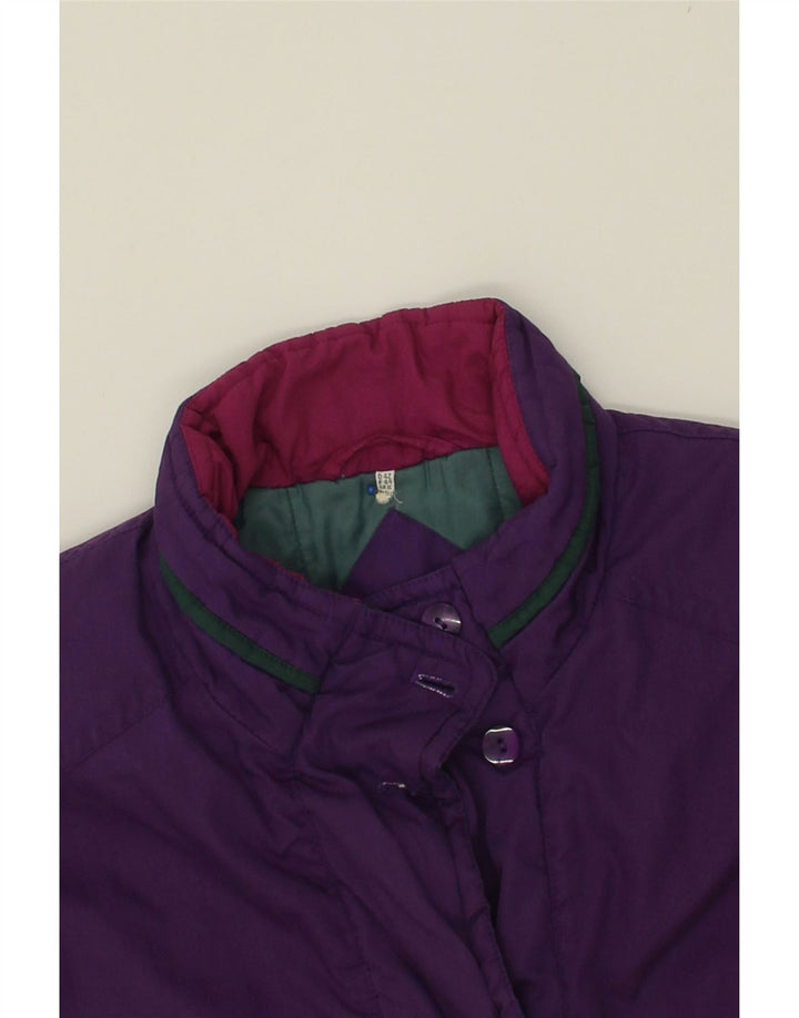 VINTAGE Womens Oversized Windbreaker Coat UK 16 Large Purple Cotton Vintage Vintage and Second-Hand Vintage from Messina Hembry 