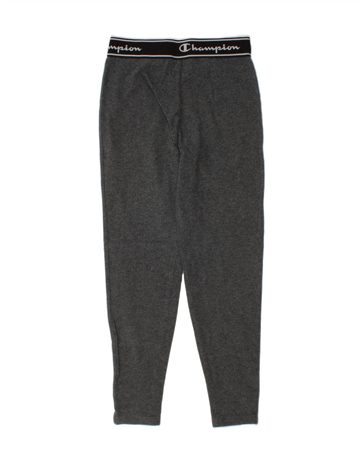 CHAMPION Girls Graphic Leggings 9-10 Years Grey Cotton Vintage Champion and Second-Hand Champion from Messina Hembry 