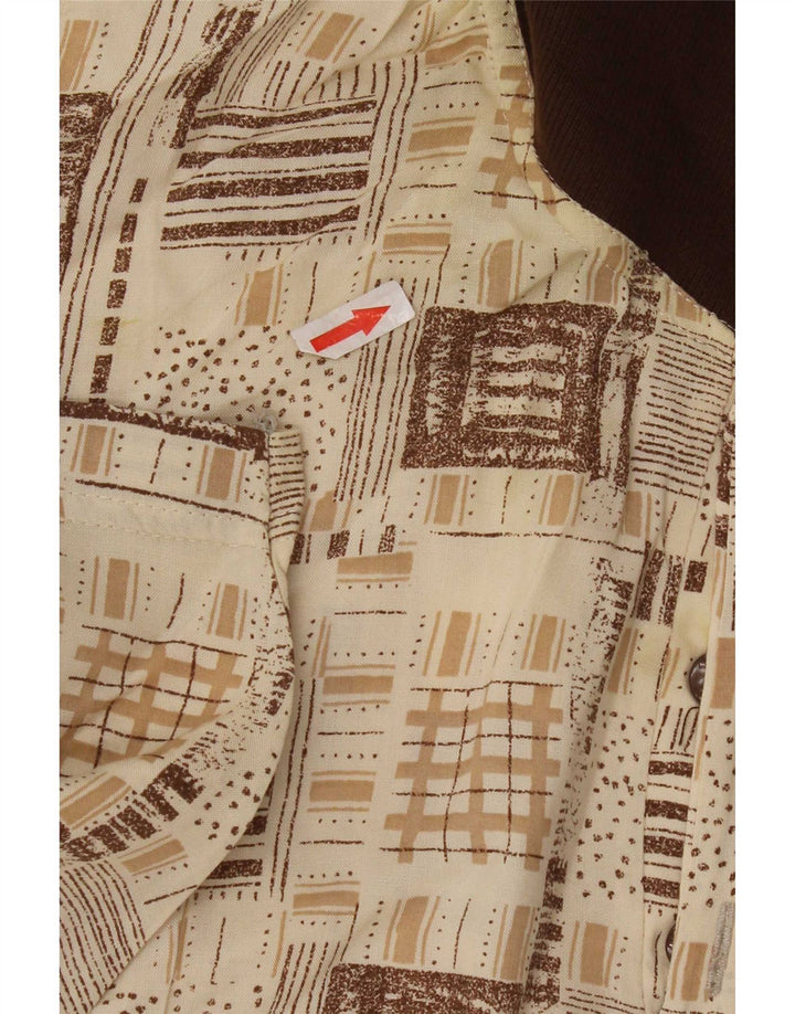 Vintage Mens Polo Shirt XL Beige Viscose