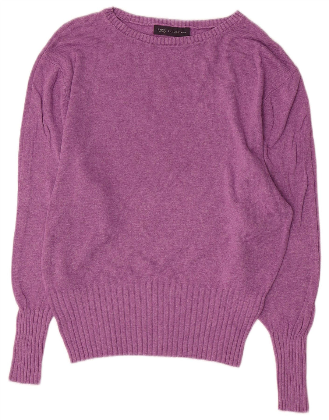 MARKS & SPENCER Womens Boat Neck Jumper Sweater UK 10 Small Purple Viscose
