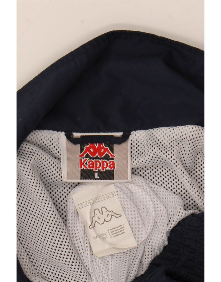 Kappa Mens Tracksuit Top Jacket Large Navy Blue Polyester