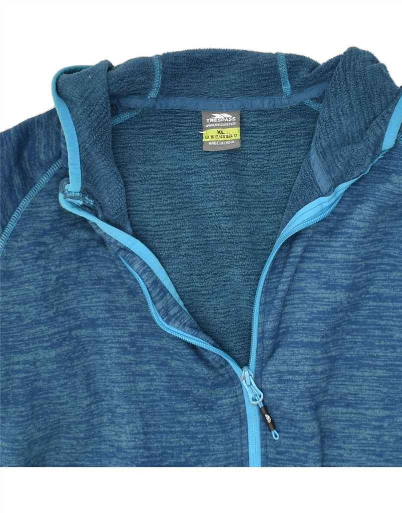 TRESPASS Womens Zip Hoodie Sweater UK 16 Large Blue Polyester | Vintage Trespass | Thrift | Second-Hand Trespass | Used Clothing | Messina Hembry 