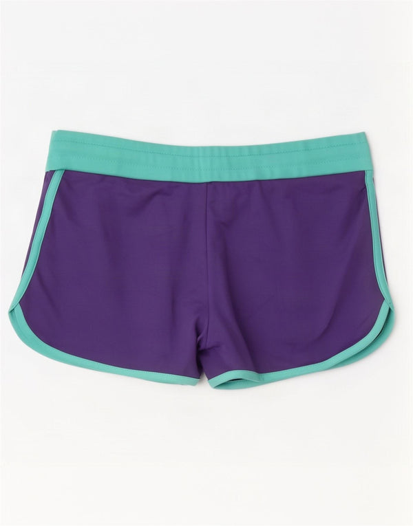 Lotto Womens Graphic Sport Shorts UK 18 XL Purple Colourblock Polyester