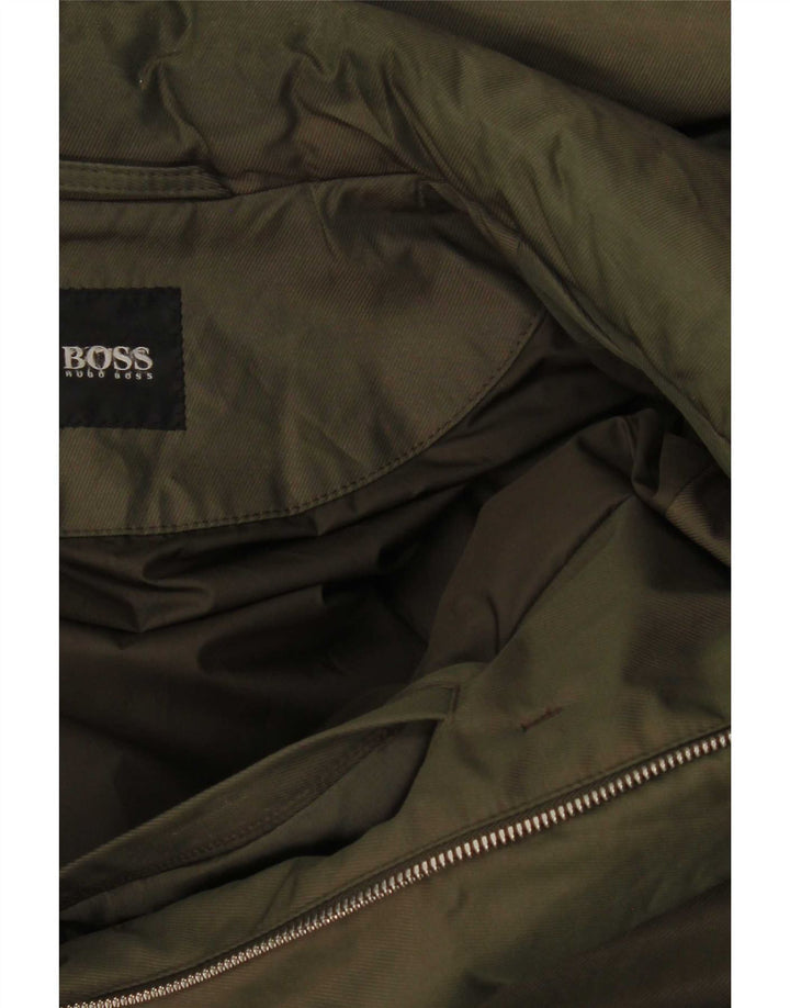 Hugo Boss Mens Overcoat UK 40 Large Green