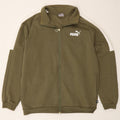 Puma Mens Tracksuit Top Jacket Medium Khaki Colourblock Cotton
