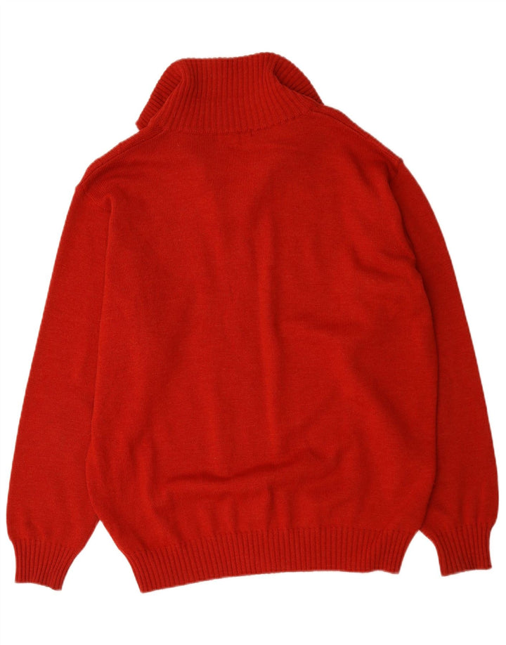 Pierre Cardin Mens Cardigan Sweater Large Red Wool