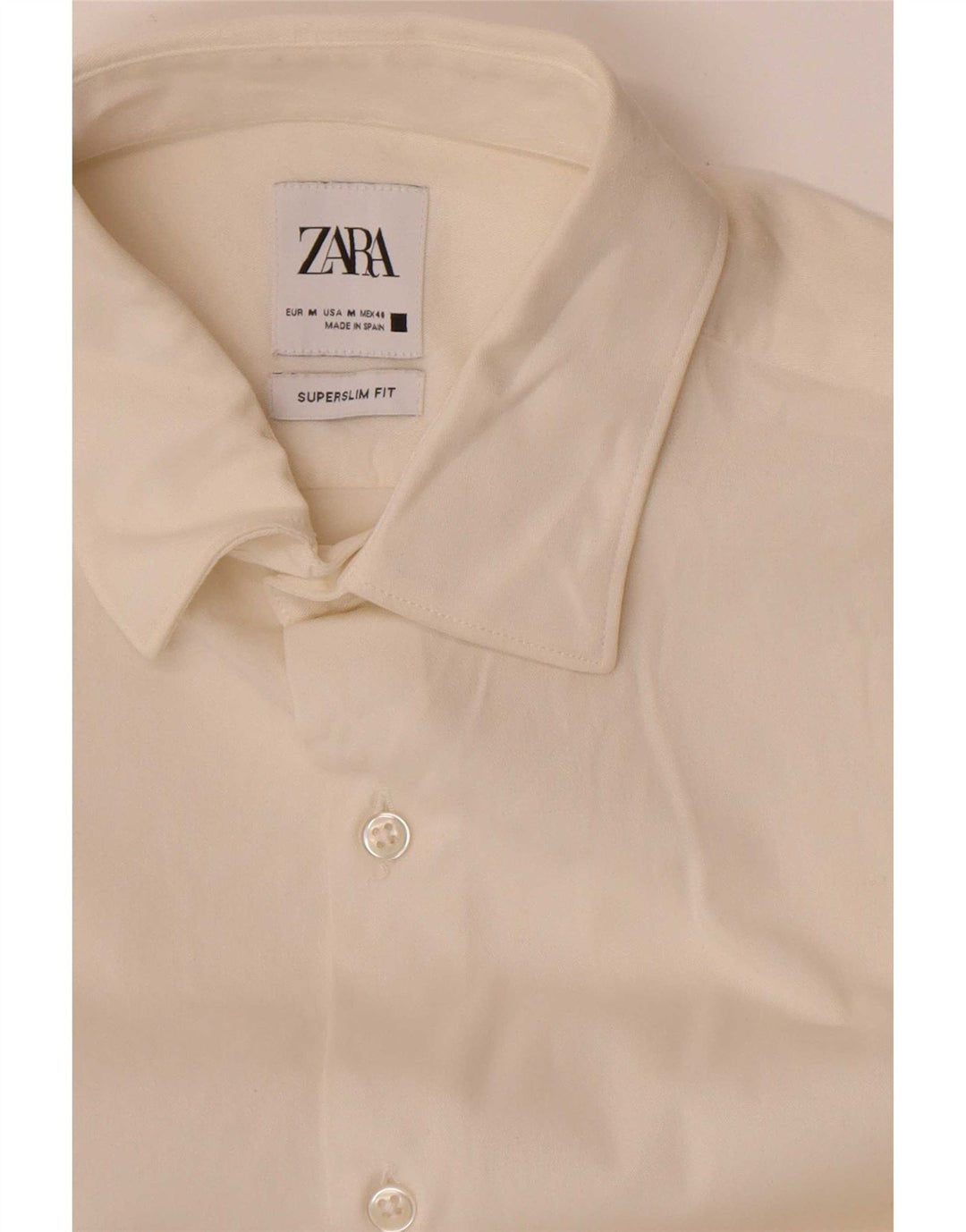Zara Mens Super Slim Fit Shirt Medium Off White