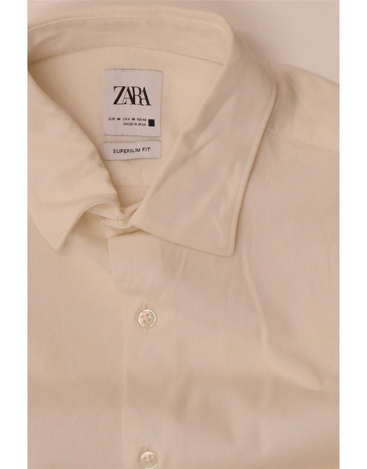 Zara Mens Super Slim Fit Shirt Medium Off White