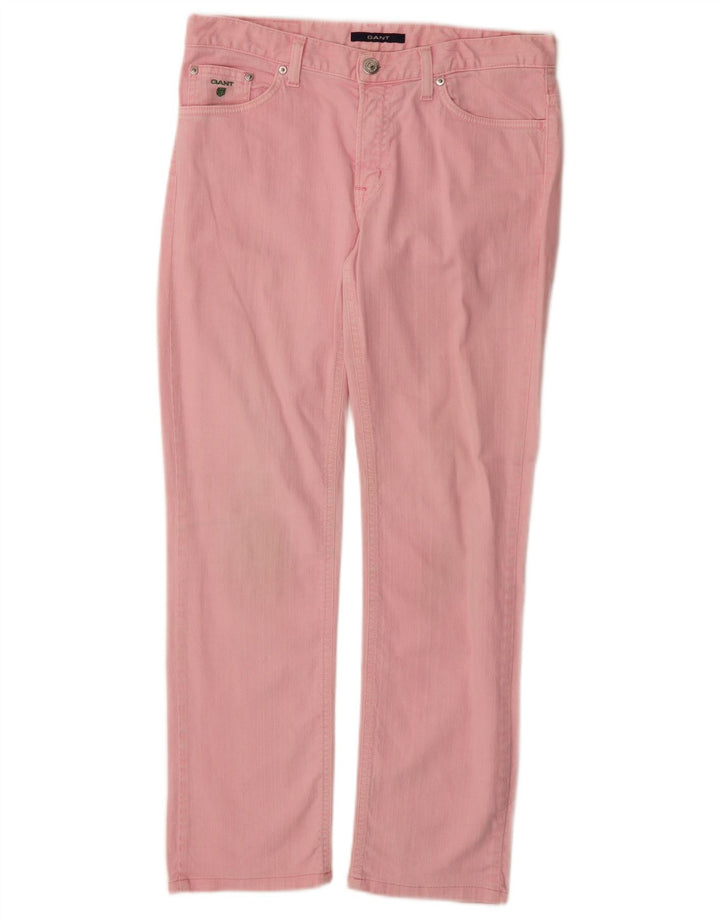 GANT Womens Dawn Regular Fit Straight Casual Trousers W29 L32 Pink Cotton