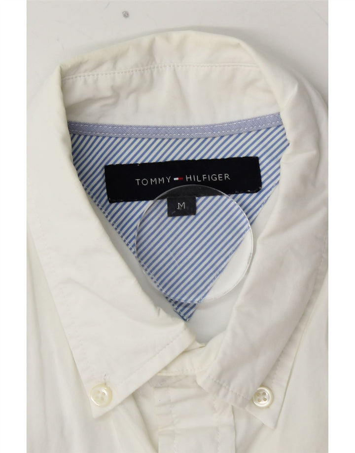 TOMMY HILFIGER Mens Short Sleeve Shirt Medium White Cotton