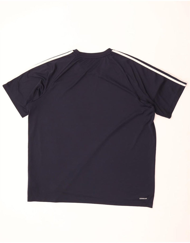 Adidas Mens Aeroready T-Shirt Top 2XL Navy Blue Polyester