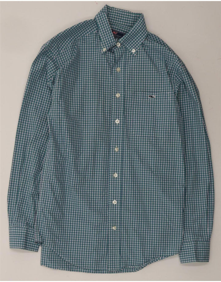 VINEYARD VINES Mens Classic Fit Flannel Shirt Small Green Check Cotton Vintage Vineyard Vines and Second-Hand Vineyard Vines from Messina Hembry 