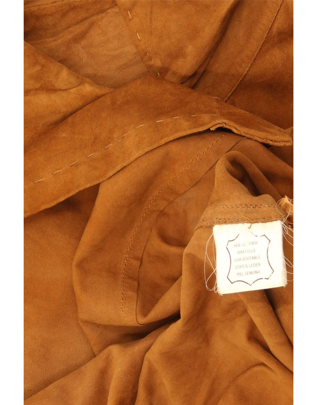Vintage Womens Suede Shirt UK 14 Large Brown Leather