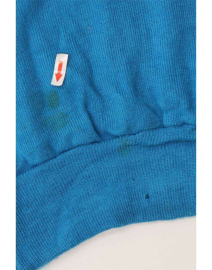 Vintage Womens Roll Neck Jumper Sweater UK 14 Medium Blue