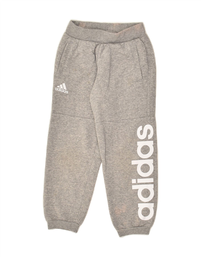 ADIDAS Boys Graphic Tracksuit Trousers Joggers 5-6 Years Grey Cotton | Vintage Adidas | Thrift | Second-Hand Adidas | Used Clothing | Messina Hembry 