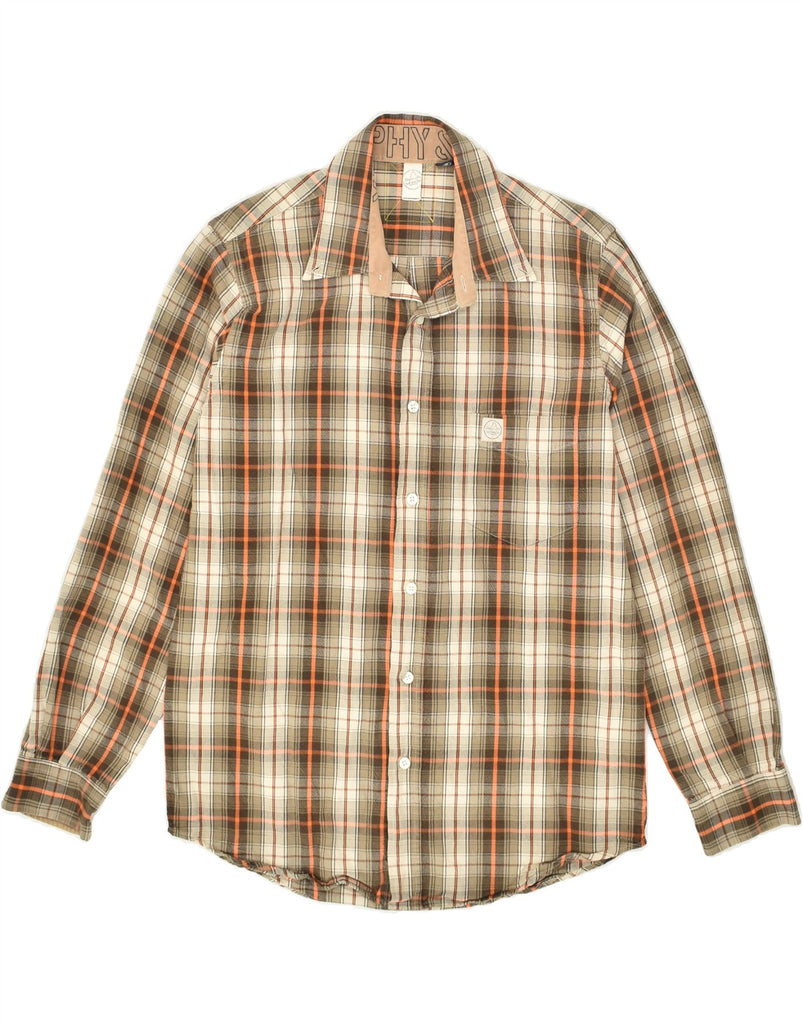MURPHY & NYE Mens Shirt Large Brown Check Cotton | Vintage Murphy & Nye | Thrift | Second-Hand Murphy & Nye | Used Clothing | Messina Hembry 