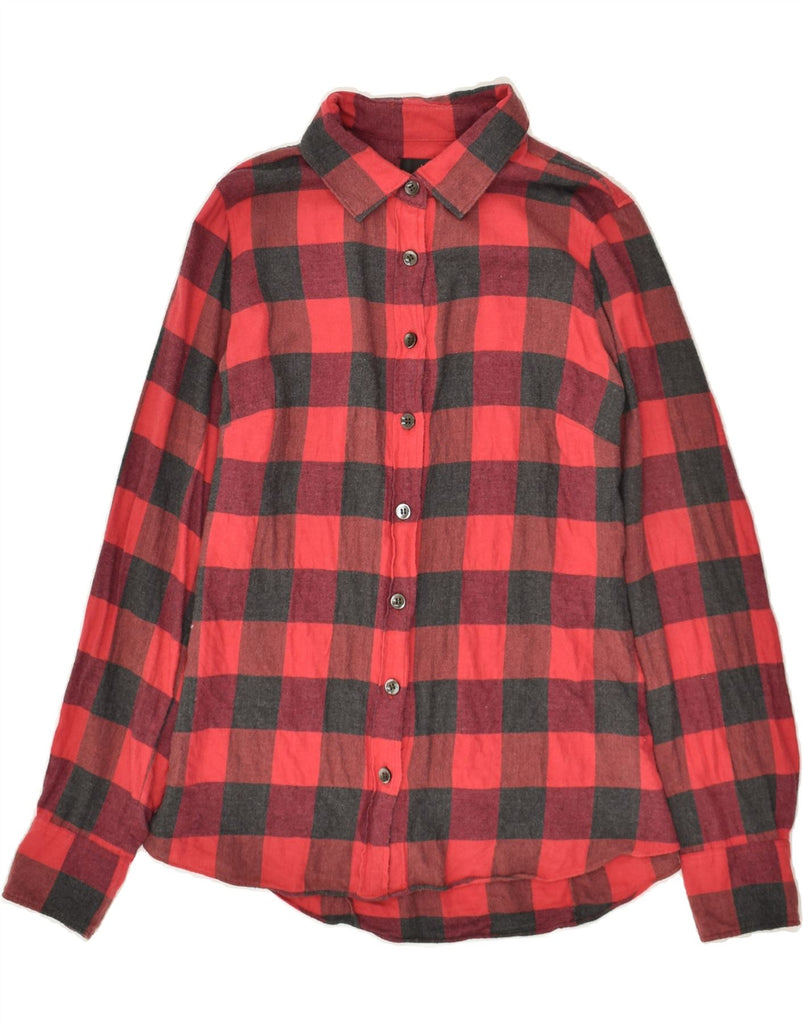 J. CREW Womens Perfect Fit Flannel Shirt US 6 Medium Red Gingham Cotton | Vintage J. Crew | Thrift | Second-Hand J. Crew | Used Clothing | Messina Hembry 