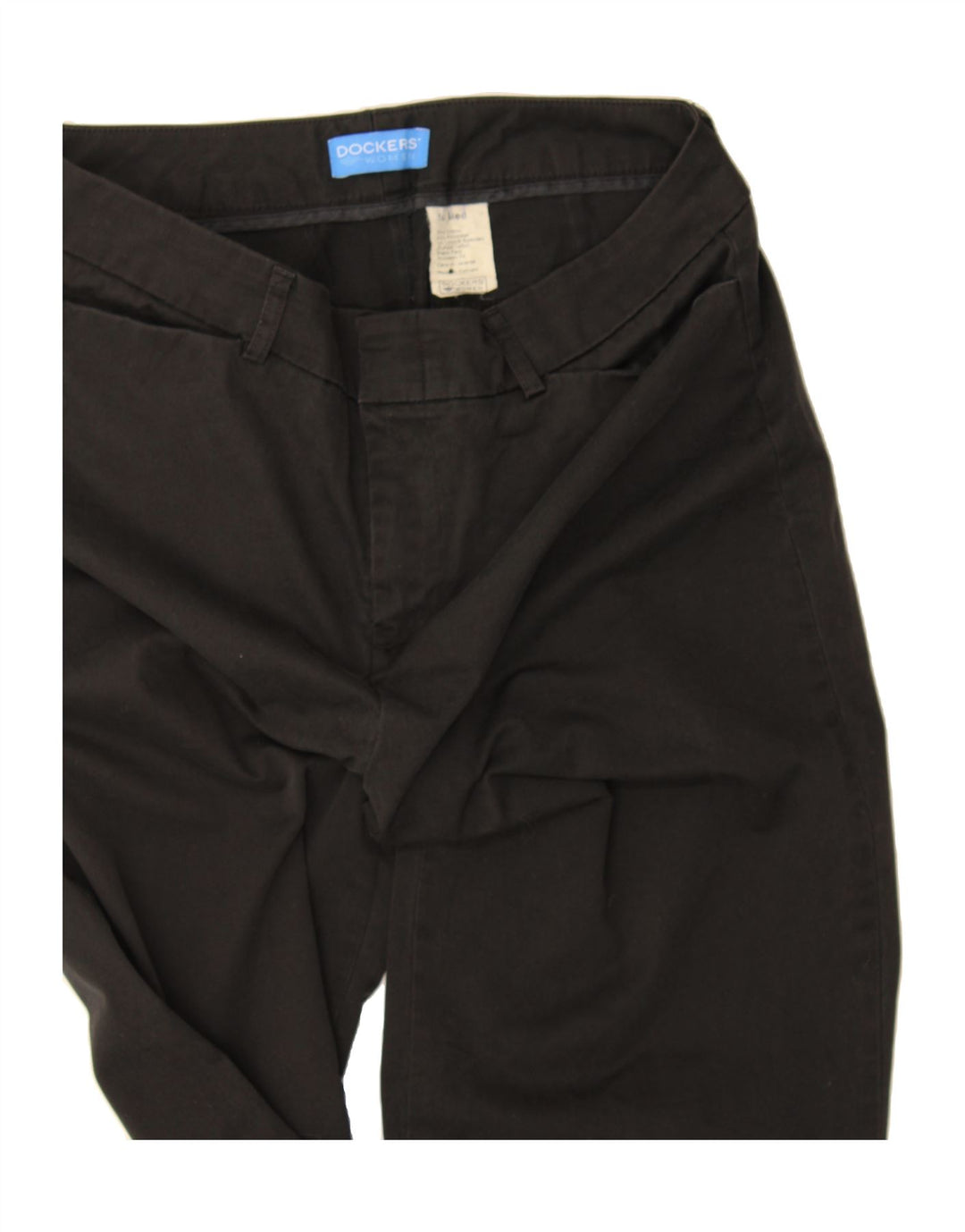 DOCKERS Womens Straight Casual Trousers Medium W30 L31 Black Cotton Vintage Dockers and Second-Hand Dockers from Messina Hembry 
