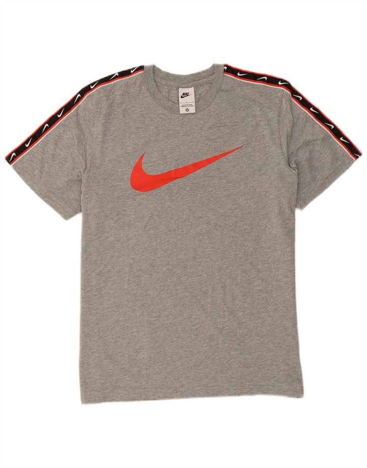 Nike Mens Graphic T-Shirt Top Large Grey Colourblock Cotton