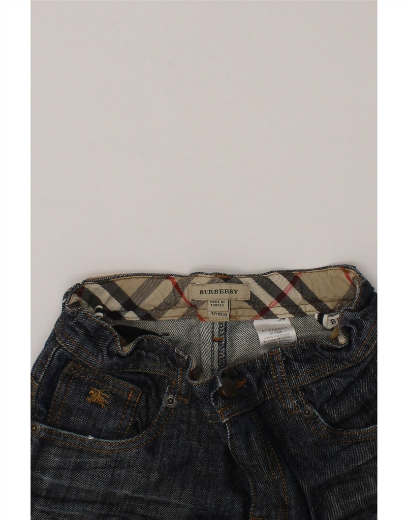 BURBERRY Girls Straight Jeans 5-6 Years W22 L22 Navy Blue Cotton Vintage Burberry and Second-Hand Burberry from Messina Hembry 