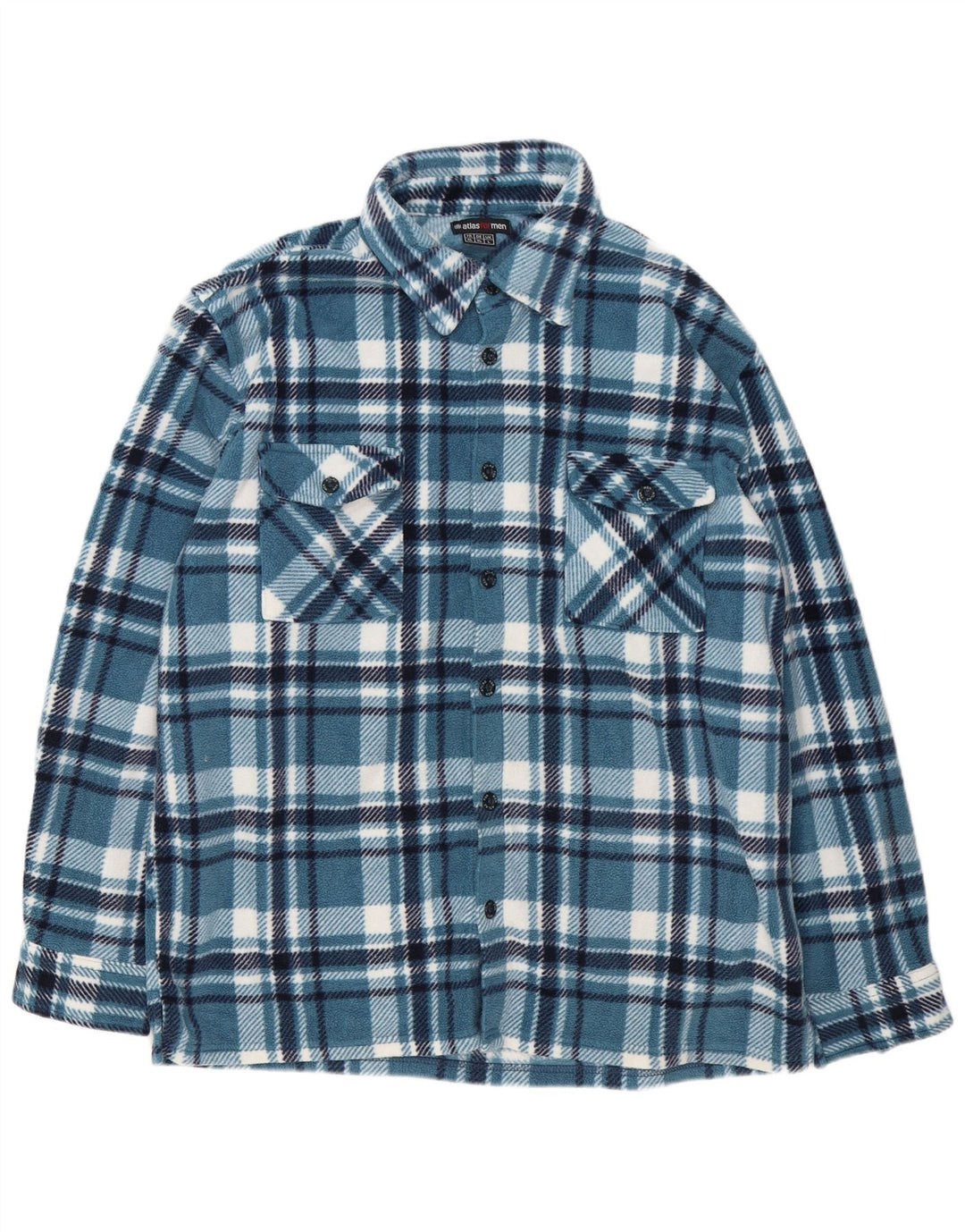 Atlas For Men Mens Fleece Shirt Large Blue Polyester