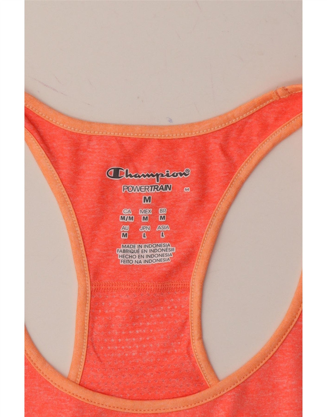 CHAMPION Womens Vest Top UK 12 Medium Orange Polyester Vintage Champion and Second-Hand Champion from Messina Hembry 
