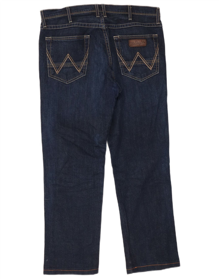 WRANGLER Mens Roxboro Straight Jeans W32 L34 Blue Cotton