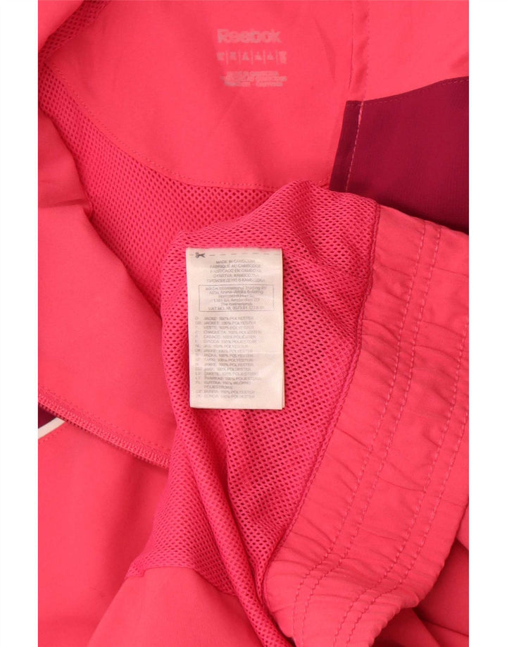 Reebok Womens Tracksuit Top Jacket UK 18 XL Pink Colourblock Polyester