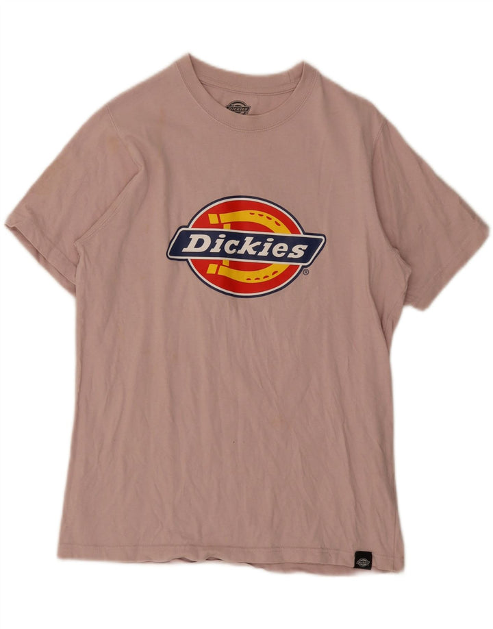 Dickies Mens Graphic T-Shirt Top Small Pink Cotton