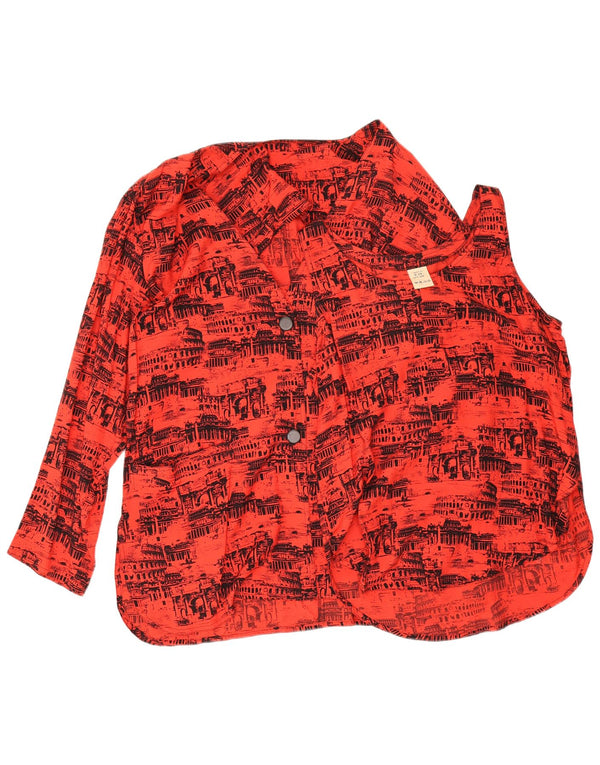 Vintage Womens Graphic Oversized 2 Piece Set IT 46 Large Red Viscose