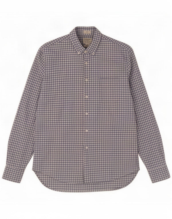 J. Crew Mens Slim Fit Shirt Large Blue Gingham Cotton