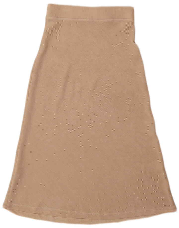 Zara Womens High Waist A-Line Skirt Medium W28  Beige Polyester
