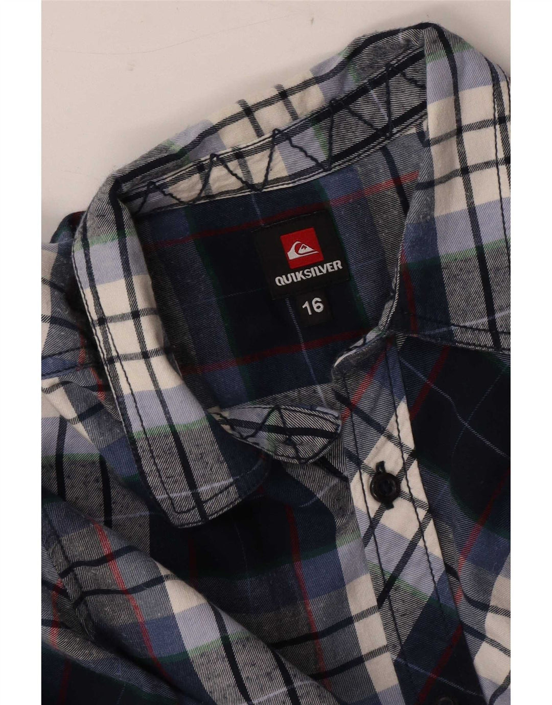 Quiksilver Boys Flannel Shirt 15-16 Years Navy Blue Check