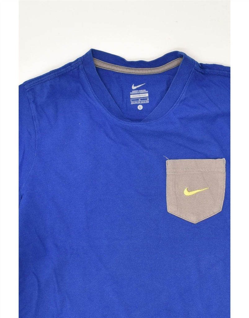 NIKE Boys T-Shirt Top 12-13 Years Large Blue Cotton | Vintage Nike | Thrift | Second-Hand Nike | Used Clothing | Messina Hembry 