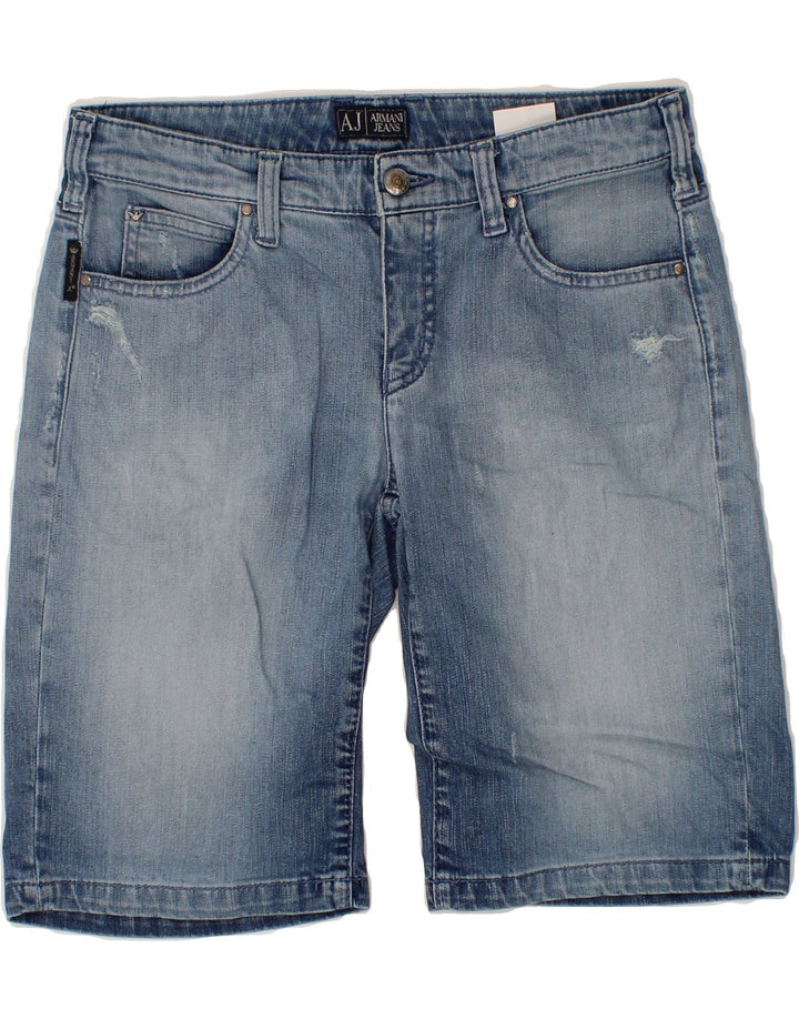 ARMANI JEANS Womens Denim Shorts W32 Medium  Blue Cotton Vintage Armani Jeans and Second-Hand Armani Jeans from Messina Hembry 