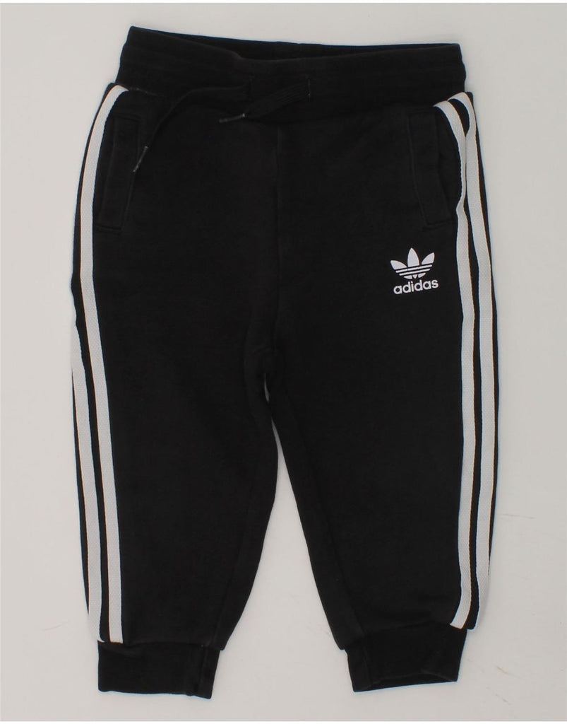 ADIDAS Baby Boys Joggers Tracksuit Trousers 12-18 Months Black Cotton | Vintage Adidas | Thrift | Second-Hand Adidas | Used Clothing | Messina Hembry 