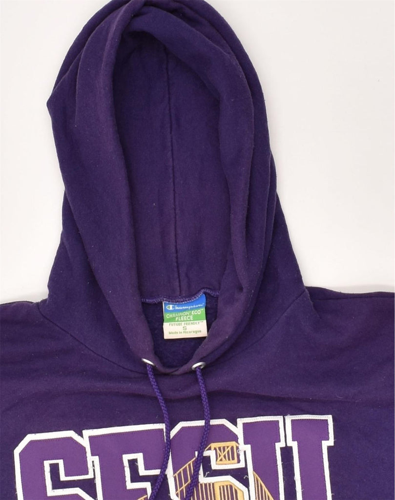 CHAMPION Mens Graphic Hoodie Jumper Small Purple Cotton | Vintage Champion | Thrift | Second-Hand Champion | Used Clothing | Messina Hembry 