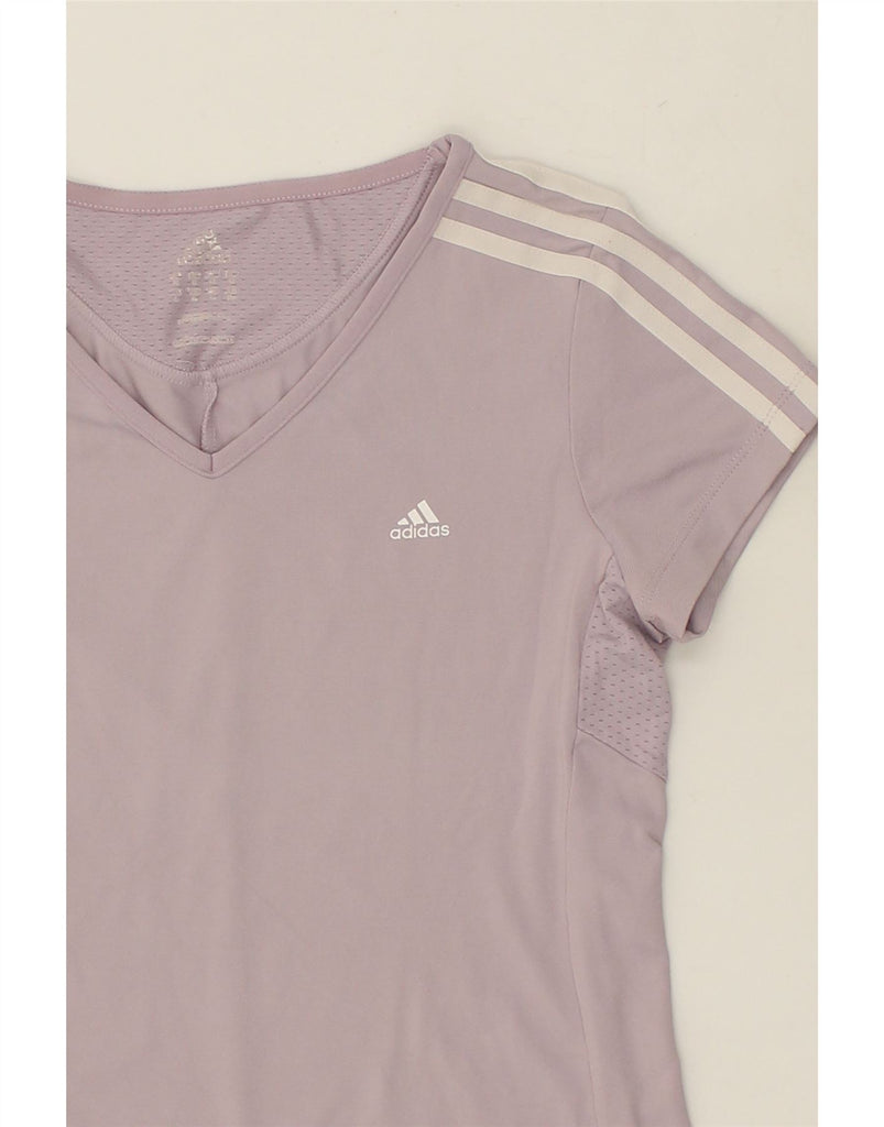 ADIDAS Womens T-Shirt Top UK 12 Medium Purple Polyamide | Vintage Adidas | Thrift | Second-Hand Adidas | Used Clothing | Messina Hembry 