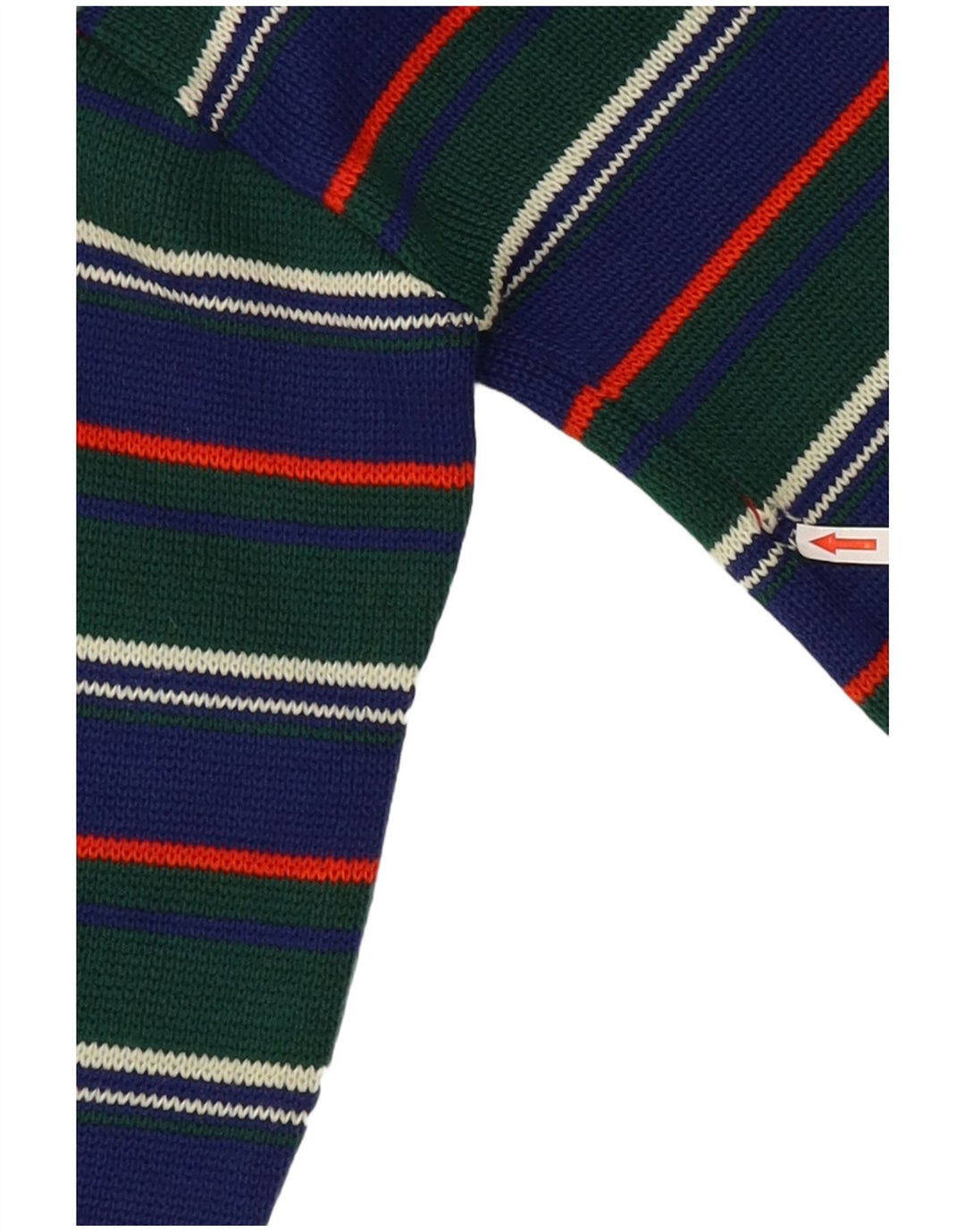 Vintage Womens Turtle Neck Jumper Sweater IT 42 Medium Green Striped