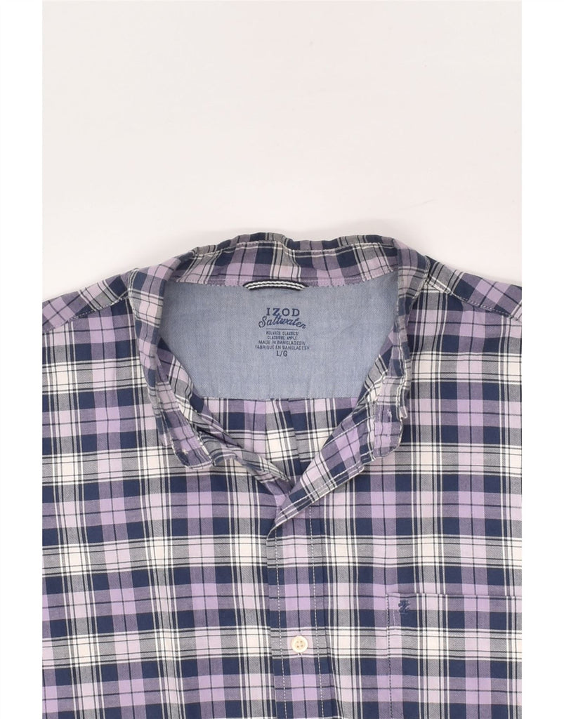 IZOD Mens Shirt Large Blue Check | Vintage Izod | Thrift | Second-Hand Izod | Used Clothing | Messina Hembry 