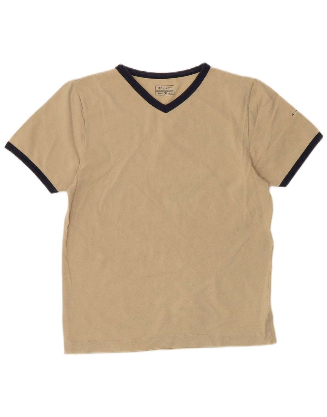 CHAMPION Womens T-Shirt Top UK 10 Small Beige Cotton