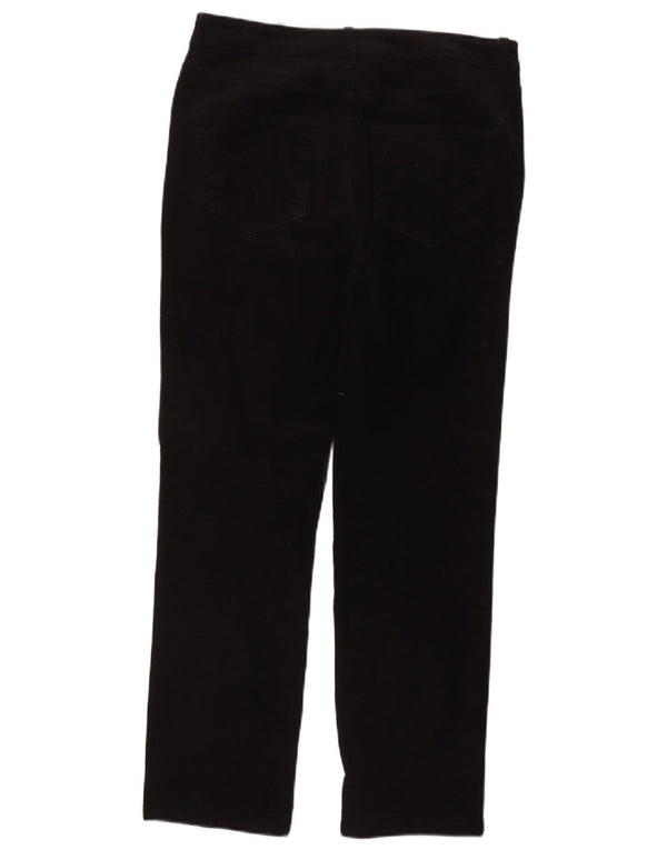 Marks & Spencer Womens Corduroy Trousers UK 12 Medium W32 L27 Black