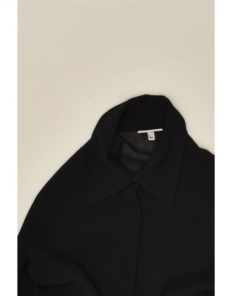 STEFANEL Womens Shirt Blouse UK 6 XS Black Silk Vintage Stefanel and Second-Hand Stefanel from Messina Hembry 